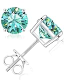 Howoo Moissanite Diamond Earrings For Women, S925 Sterling Silver Diamond Stud Earrings 2CT D Color