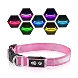 ➤ 7 COLORES PARA LA OPCIÓN - 7 Colores de cambio de luz hasta el collar de perro, cada collar de perro LED tiene siete colores de luces, se puede elegir cualquiera que te gusta, o incluso cambiar un color de la luz cada día seguir su estado de ánimo.