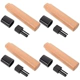 Hohopeti 4 Stück Japanische Messergriffe aus Massivholz 11,7cm für Santoku und Gyuto Küchenmesser Ersatzgriff mit Nut für Sichere Montage Holzgriff für Sashimi Messer Reparatur