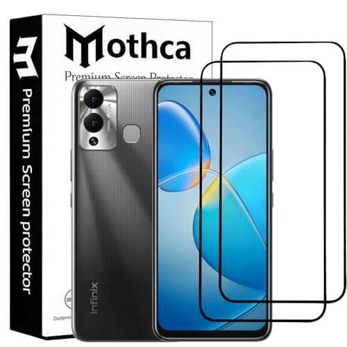 Image of Mothca Military-Grade Tempered Glass Screen Protector Compatible for Infinix Hot 12 / Hot 12 Play with Edge to Edge Coverage - Case Friendly, Anti-Scratch & Bubble-Free Installation Kit (Pack of 2)
