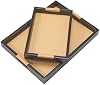 Bandeja de Madera con Asas Set de 2, Bandeja Decorativa Rectangular | Boho Impermeable Falso Ratán Tejido para Otomán, Bandeja para Mesa de Café, Cocina, Bebidas, Fiestas y Decoración del Hogar 2
