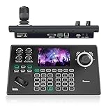 Tenveo NDI PTZ Camera Controller, 5" LCD Screen Preview, 4D Joystick, PoE IP PTZ Controller Keyboard, NDI License Included for Church Live Streaming Broadcasts Events Video Production (KB200MAX)