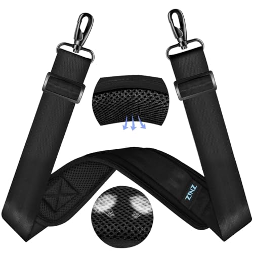 Image of ZINZ 60 inch Universal Bag Strap with Ultra-Thick Fixed Breathable Pad Adjustable Heavy-Duty Shoulder Strap for Laptop Crossbody Luggage Gym Camera Bag and More -B01K01