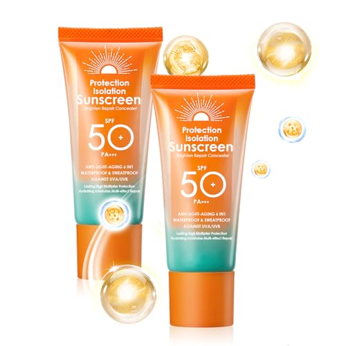 2 protectores solares faciales matificantes UV FPS 50 (100 g), protector solar con protección UV y efecto corrector, protector solar facial calmante, no graso.