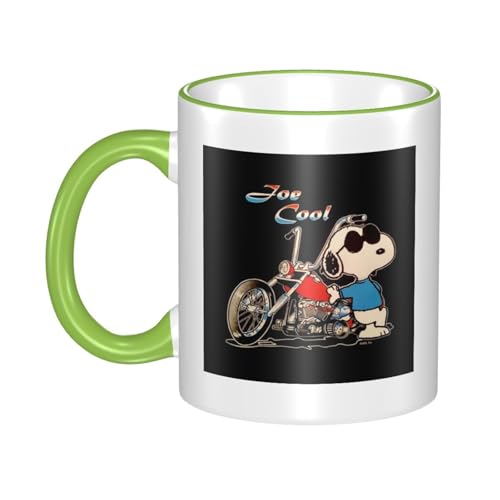 スヌーピ マグカップ 保温・保冷 電子レンジ対応 コーヒーカップ 陶器 セラミック 耐高温 軽量 個性人気 誕生日プレゼント大容量 Green