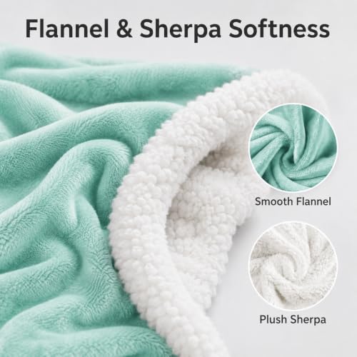 YUSTAL Electric Heated Blanket Full Size 72" x 84", Soft Flannel Heating Blanket for Bed, Sofa, Bedroom, 10 Heat Settings, 1-12H Auto Shut Off, Overheat Protection, Machine Washable, Light Green — view 2