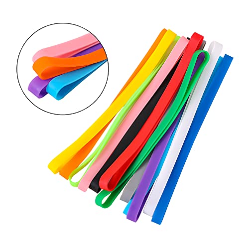 12 Pcs Silicone Rubber Bands Planner Elastic Bands Elastic Rubber Wrapping Bands For Books, Crab Traps, Art, Cooking, Wrapping, Exercise, Bag Wraps, Heat, Cold, Uv, Chemical Resistant #TOP2