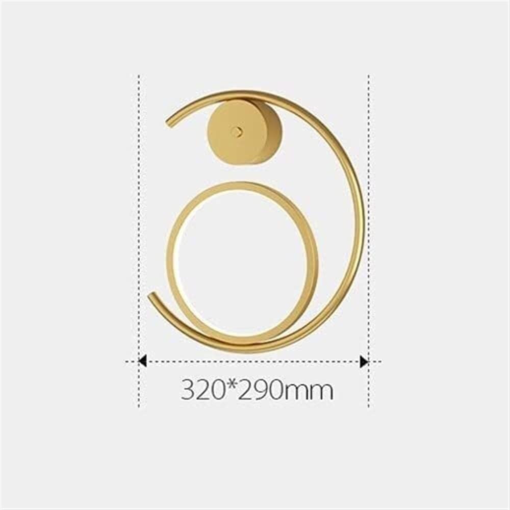 Złoty kinkiet ścienny 13 W LED Okrągły pierścień Dekoracyjne oświetlenie ścienne | Współczesne minimalistyczne geometryczne kinkiety | Kinkiety do wnętrz Salon Corr
