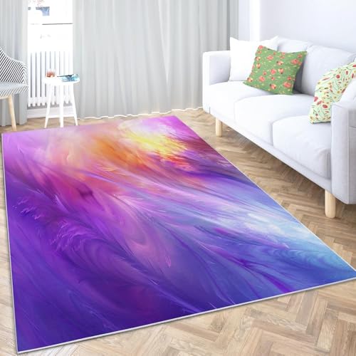 Tapis flanelle douce 3D abstrait lavable et antidérapant pour chambre - 5
