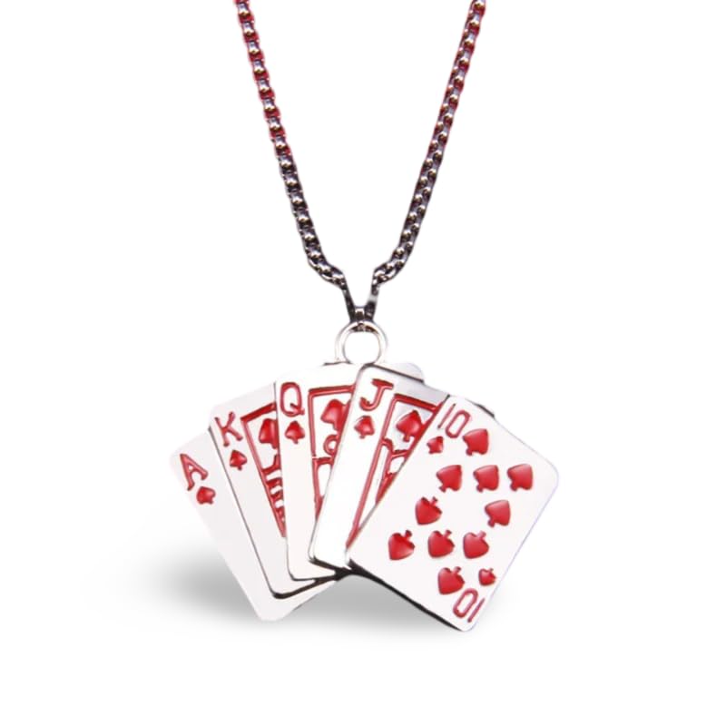 Collier As de Pique Argent Sterling 925 pendentif poker homme femme chanceux