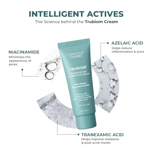 Image of Conscious Chemist Kojic Acid Face Cream | 20g | Azelaic Acid Face Cream for Men & Women, Niacinamide & Tranexamic Acid, Anti Pigmentation, Reduce Dark Spots, All Skin Type - Trubiom (Pack of 2)