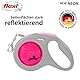 flexi® Neon M Gurt 5 m schwarz, neon-Pinker Gurt, reflektierende Seitenfläche, Roll-Leine für Hunde bis 25 kg