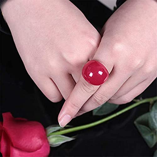 Big Red Semi-Precious Stone Jewelry Ring for Female Girls Rings opal Anillos Accessories Ring3