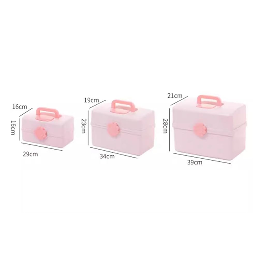 1 caja de almacenamiento de accesorios para el cabello de los niños rosa con banda de goma (extra)