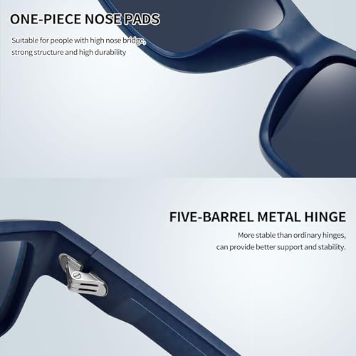 Image of Joopin Rectangle Sports Sunglasses Polarized UV Protection Shades for Men | Wrap Around Sun Glasses, Trendy Plastic Frame, TAC Lens, Safety, Driving, Running, Fishing, Cycling, Hiking