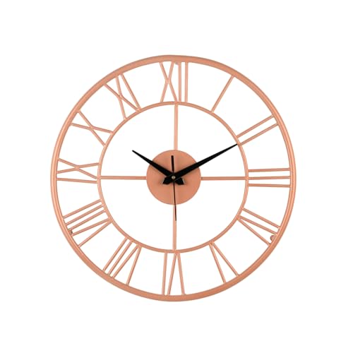 Image of Wakefit Metal Analog Wall Clock Medium | 16 Inch | Laser Cut Abstract Home Decor & Gifting Option | for Living Room Study Bedroom & Office Decor | Lyvora Metal Wall Clock 400 MM Peach