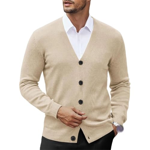 Men's V-Neck Cardigan - Casual Button Down Knitted Sweatcoat Outdoor Streetwear2