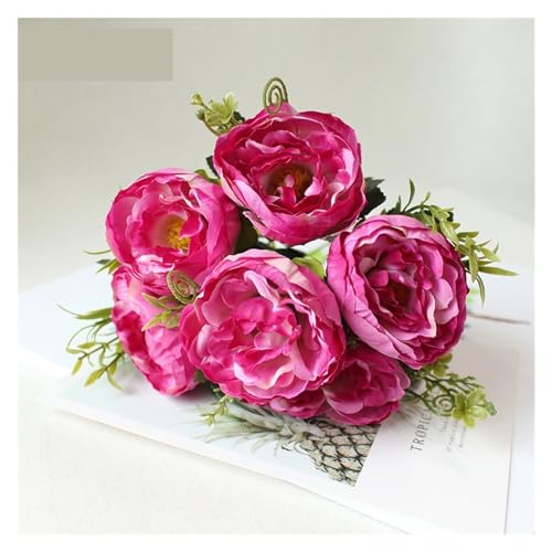 Fleurs artificielles dans un vase pivoine en soie pour décoration de table maison - 8