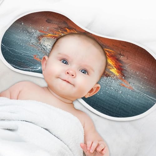 J JOYSAY Fire Baseball Orange Baby Burp Cloths for Boys Girls Large 22''x11'' Cotton 4 Layer Burp Cloth Set for Babies Unisex one sizex14