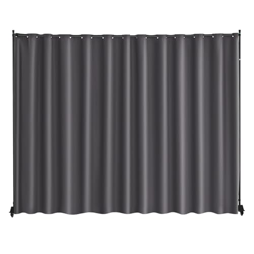 VEVOR Room Divider, Portable Panel Room Divider with Wheels Curtain Divider Stand, Freestanding Room Divider Privacy Screen for Office, Bedroom, Dining Room, Study, Gray by VEVOR - Used condition - US$40.58