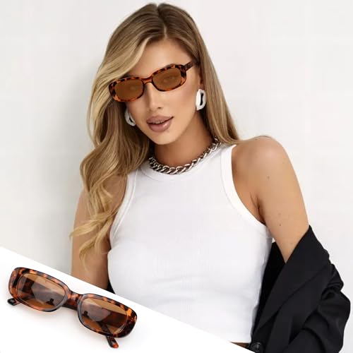 Sunglasses Womens Trendy Oversized Square Rectangle Oval Cat Eye Sunglasses for Women Tortoise Shell Summer Essentials Beach Accessories Vacation Streetwear Retro Lentes De Sol Para Mujer 20253