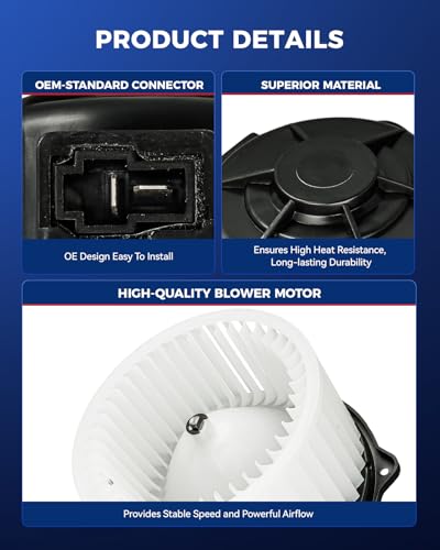 Image of KAX 700258 AC Blower Motor for Kia Sorento 2011-2020,Hyundai Elantra 2007-2020,Santa Fe Sport 2013-2018,Santa Fe 2007-2020 2024-2025,Optima 11-20,Forte 14-18,Telluride 20-23 - HVAC Heater Blower Motor