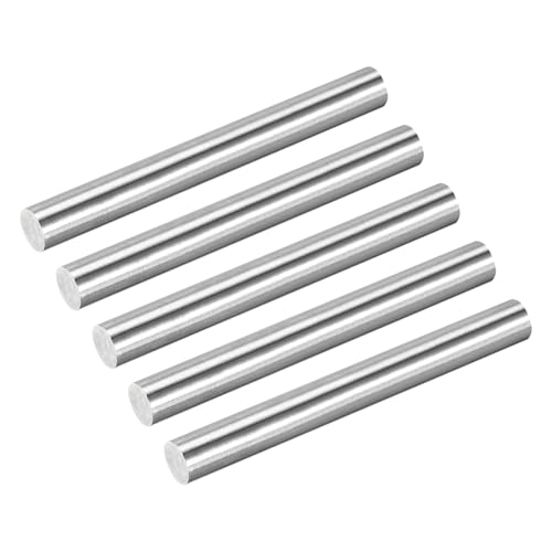 uxcell 5Pcs 304 Stainless Steel Rods, 13mm x 153mm Metal Solid Shaft Round Rod Lathe Bar Stock for Model Plane Cars Ship DIY Craft Metal Working