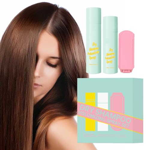 Kit de champú seco en spray para cabello que se mantiene fresco hasta 24 horas. Absorbe el aceite en el cabello entre lavados con tecnología de liberación de fragancia de larga duración. (Verde, 23 x