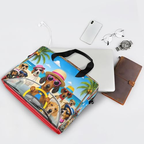 Maletín para laptop con diseño de perro Dachshund para oficina miniatura 7