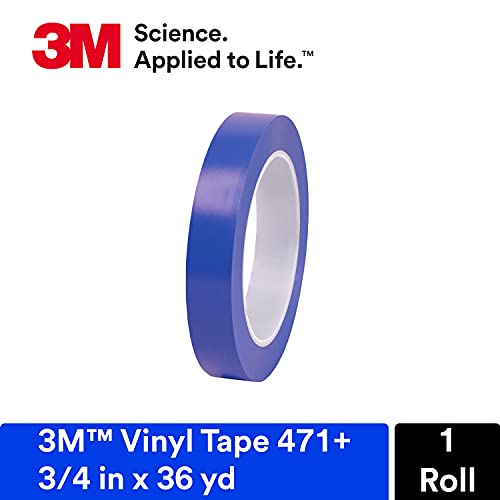 3M Vinyl Tape 471+, Indigo, 3/4 in x 36 yd, 5.3 mil, 1 Roll by 3M - Used condition - US$13.62