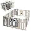COSTWAY Grondbox baby, 16 HDPE paneel speelbox babybox, opvouwbare baby speelruimte met veiligheidsslot & educatief…