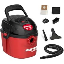Shop-Vac 2021000 1 Gallon 1 Peak Wet/Dry Vac, Portable Compact Micro Vacuum with Collapsible Handle Wall Bracket & Multifunction Accessories Uses Type A Filter Bag & Type MM Foam Sleeve