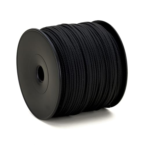 Corde tressée Polypro Noire Ø 2MM Bobine 100M - Cordage extérieure, Corde Bricolage, cordelette DIY, Noir