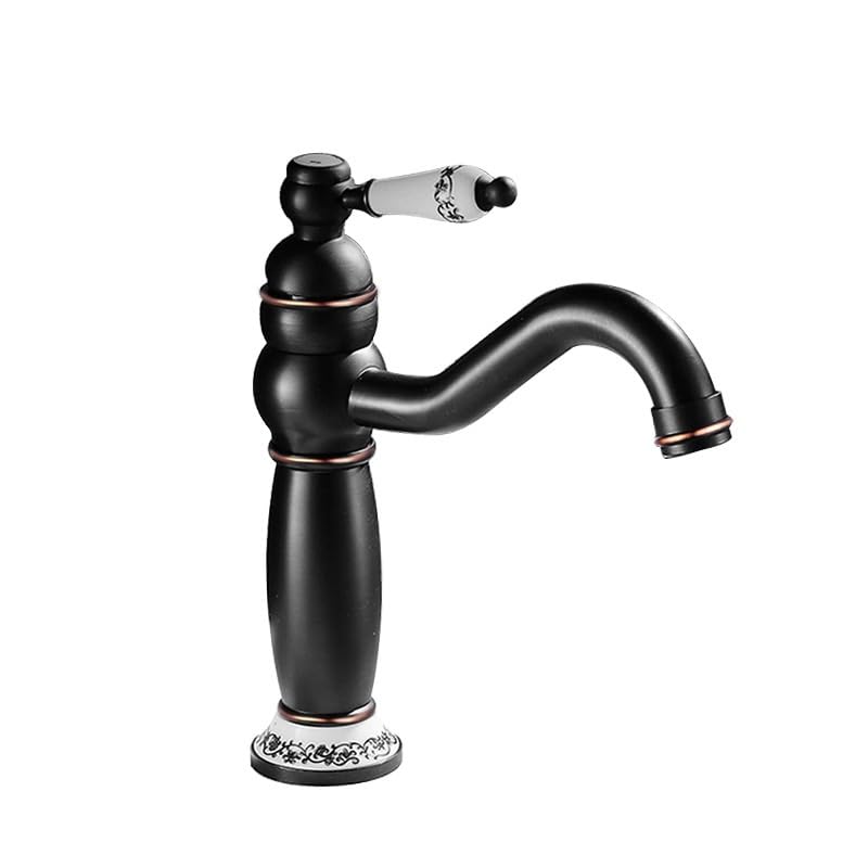 Robinet antique en cuivre or bas rétro et mitigeur lavabo chic - 3