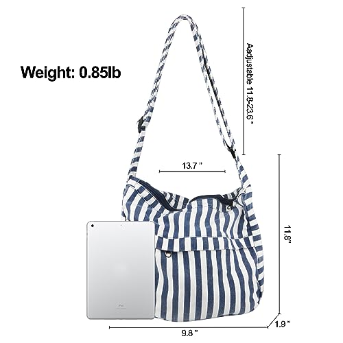 Image of Canvas Casual Messenger Bag Hobo Crossbody Bag Canvas Shouder Tote Handbag for Women and Men