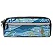 Produktbild Federmäppchen mit großem Fassungsvermögen, Wassermuster, Meeressägetier-Kunst, Federmäppchen für Kosmetik, Make-up, Bürobedarf und Reisezubehör