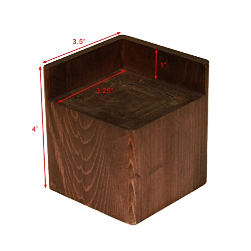 Almanor Goods Corner Bed Risers Furniture Lifters Wood (Set Of 4), Heavy Duty Handmade Rustic Pine, Create Storage Space (Dark) #TOP2