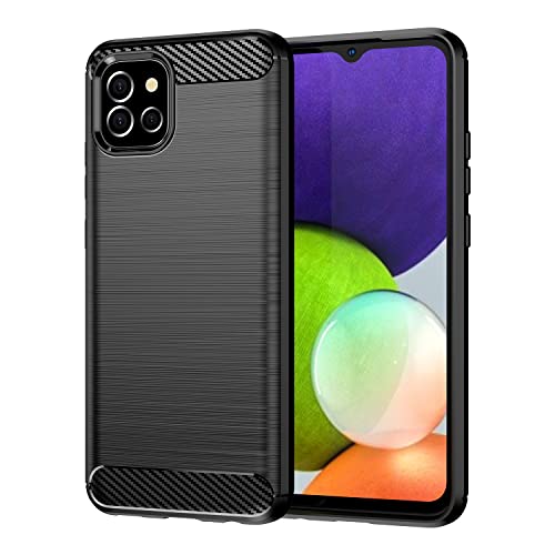 Aikcks for Samsung Galaxy A04E/F04 Phone case, Shockproof, Scratch Resistant Carbon Fiber Jacket, Soft TPU,for Galaxy M04 case (Black)