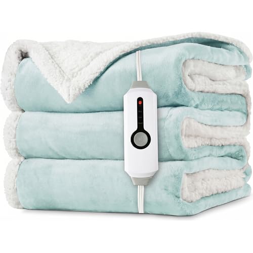 LaffyLo Heated Throw Blanket 50 x 60, Fast Heating Electric