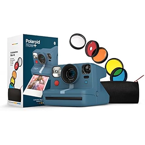 Polaroid Now+ Blue Gray (9063) - Bluetooth Connected I-Type Instant Film Camera with Bonus Lens Filter Set Cover