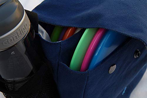 Kestrel Disc Golf Bag | Fits 6-10 Discs + Bottle | For Beginner And Advanced Disc Golf Players | Extremely Durable Canvas | Disc Golf Bag Set | Small Disc Golf Bag (Blue) #TOP3