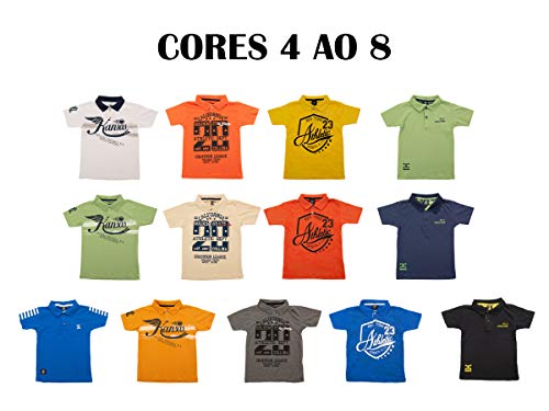 Kit 3 Camisetas Polo Infantil Masculina 100% Algodão Desenho impresso:Variados/Sortido;Tamanho:6