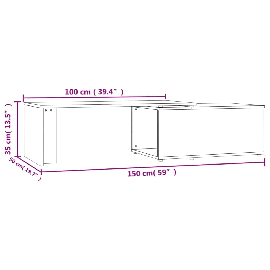 vidaXL Mesa de Centro Mesita Lateral Sofá para Teléfono Té Café Decoración Salón Oficina Sala Estante de Almacenamiento de Contrachapada Gris Hormigón