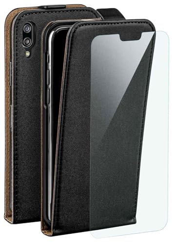 Etui à rabat Huawei P20 Lite housse moex premium noire et film écran