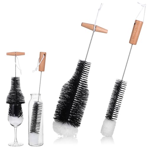 PRETYZOOM 2Pcs Chimney Cleaning Brushes with Sturdy Wood Handle Cleaner for Thorough Soot and Creosote Removal Versatile Wire Brush for Ovens Grills