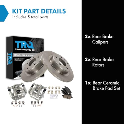 Image of TRQ Brake Pad & Rotor Kit Ceramic Compatible with 2018 Chevrolet Equinox GMC Terrain