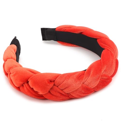 Image of DRESHOW Braided Headbands for Women Velvet Hair Hoop Elastic Criss Cross Hair Bands Accessories