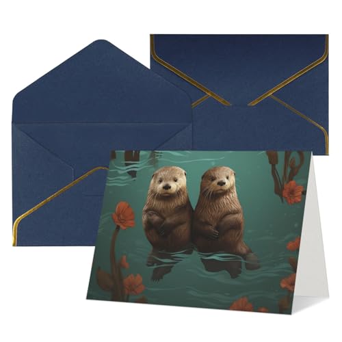 Cartes de vœux Thinking of You loutres amoureuses pour envoyer des mots d'encouragement
