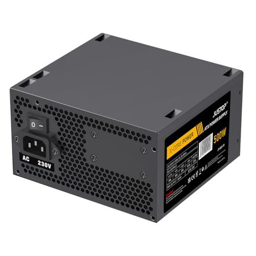 Black ATX 500W PSU, alimentatore di commutazione, PC desktop computer, ventola 120mm, 4+4-pin 12V, 6x SATA - Alimentatore - Immagine 3