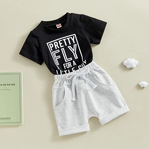Hnyenmcko Toddler Baby Boy Clothes Set Letter Print Short Sleeve Crewneck T-Shirt Solid Color Shorts Set 2Pcs Summer Outfits2